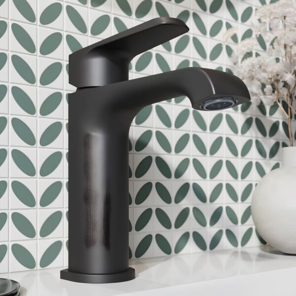Sognare Montana Mini Mono Basin Mixer in Matt Black Bathroom Tap - Image 3