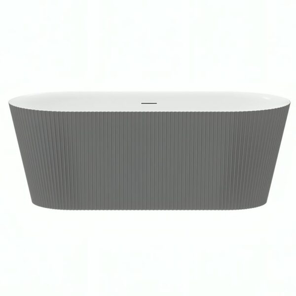 Matt Grey Pacha 1600mm Fluted Free Standing Bath