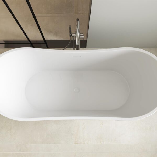 Matt Grey Girona 1600mm Free Standing Bath - Image 4