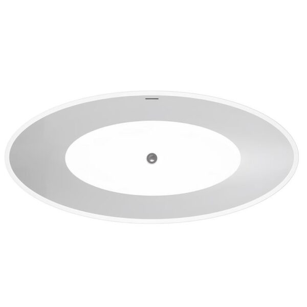 Glossy White Punto Oval 1600mm Free Standing Bath - Image 4