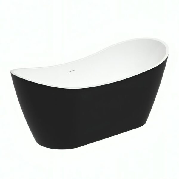 Matt Black Girona 1600mm & 1700mm Free Standing Bath - Image 5