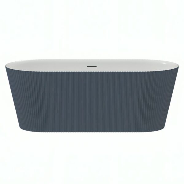 Matt Blue Pacha 1600mm Fluted Free Standing Bath
