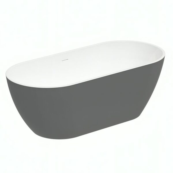 Matt Grey Malcao 1650mm Free Standing Bath - Image 5