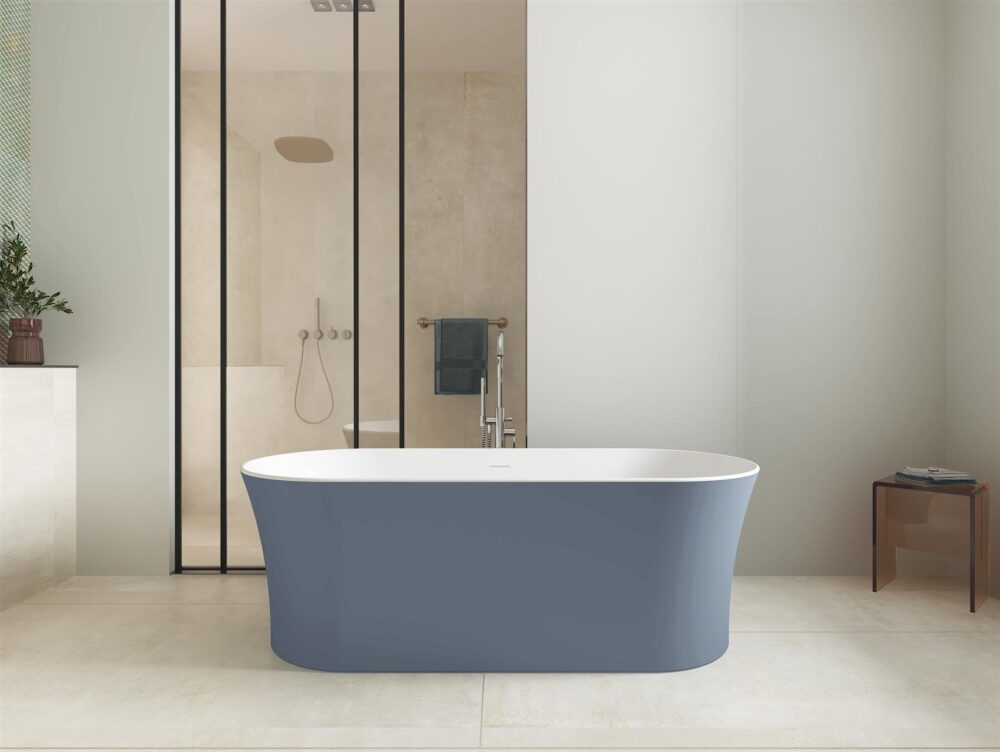 Matt Blue Toro 1700mm Free Standing Bath - Image 2