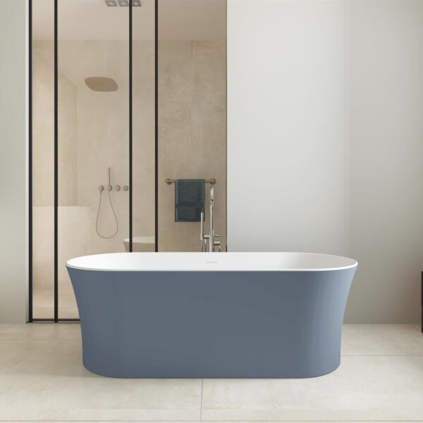 Matt Blue Toro 1700mm Free Standing Bath - Image 2
