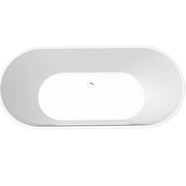 Glossy White Malcao 1550mm & 1650mm Free Standing Bath - Image 4