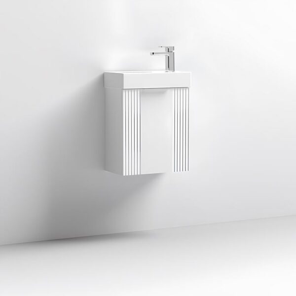 Nuie Deco Compact 400mm 1-Door Wall Hung Vanity Unit - Image 2