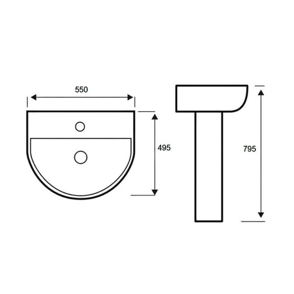 Roca Andes White WC Toilet & Pedestal Basin Bathroom Cloakroom Set - Image 6