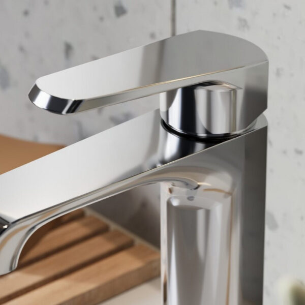 Sognare Montana Mono Tall High Rise Basin Mixer in Chrome Bathroom Tap - Image 2