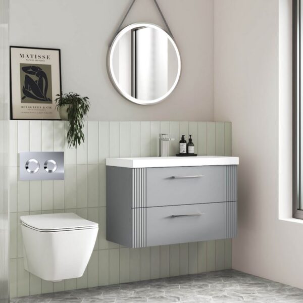 Nuie Wall Hung Toilet Frame 1136mm-1336mm with Chrome Dual Flush Concealed Cistern - Image 2
