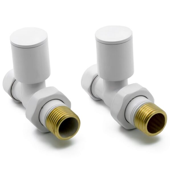 Reina Portland Straight Radiator Valves – White