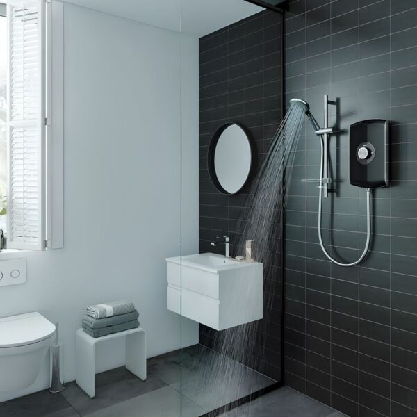 Triton Amore Electric Shower 8.5kW or 9.5kW - Gloss Black - Image 2