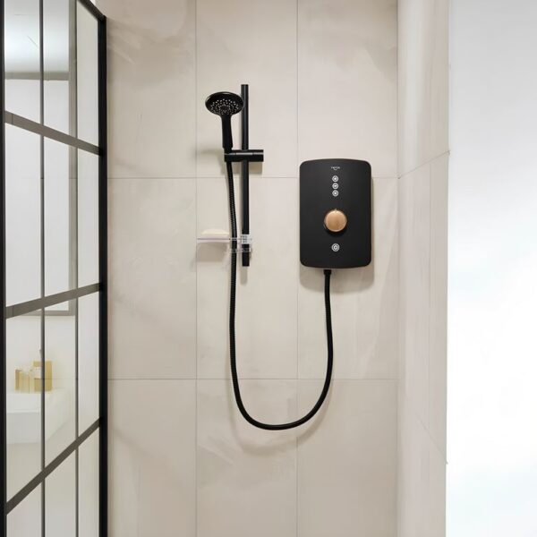 Triton Amala Electric Shower 8.5kW & 9.5kW - Black With Brushed Copper Trim - Image 6