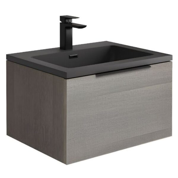 Sognare Ambience 600mm LED Wall Mounted Vanity Unit & Grey Basin – Oak