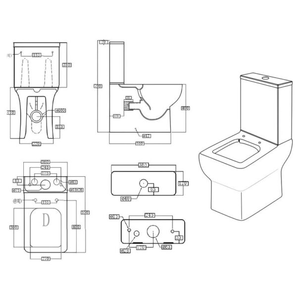 Sognare Choices 550 Closed Back Pan with Cistern and Soft Closing Seat - Image 4