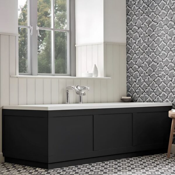 Tavistock Matt Black Lansdown 1700 Bath Panel - End Panel Option-Waterproof - Image 2