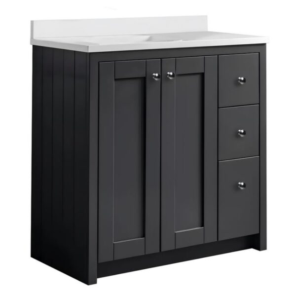 Tavistock Lansdown Traditional 800 Matt Black Vanity Unit & Arctic White Basin