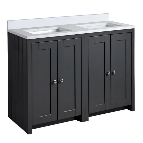Tavistock Lansdown Traditional 1200 Matt Black Vanity Unit & Double Basin