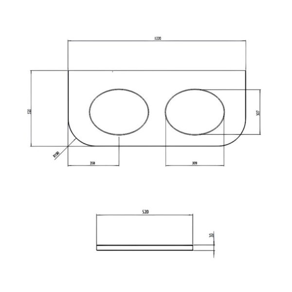 Tavistock Lansdown Matt Black Curved 1200 Underslung Unit & Double Basin - Image 3