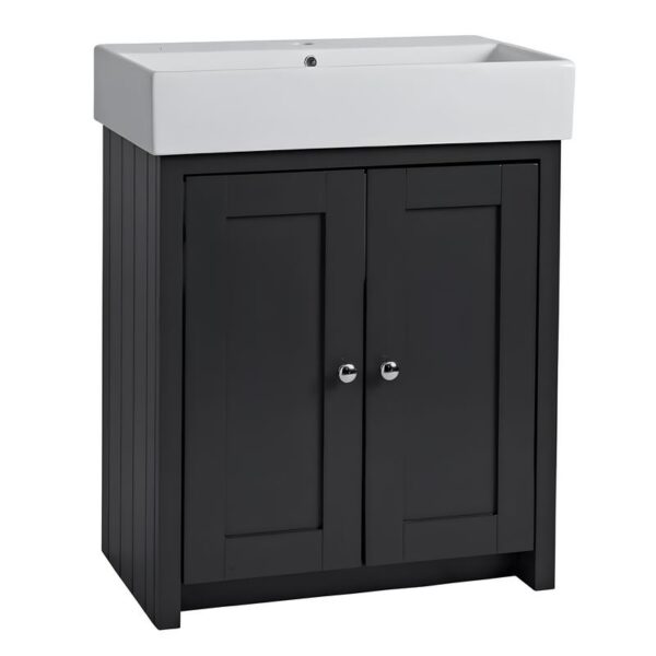 Tavistock Lansdown Matt Black 700mm Freestanding Unit & Basin – 1 Tap Hole