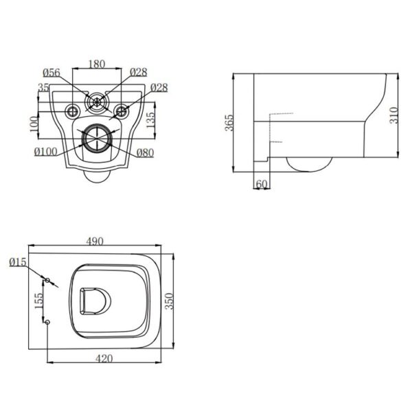 Kartell KVIT Korsika Wall Mounted Toilet Pan and Soft Close Seat - Image 3