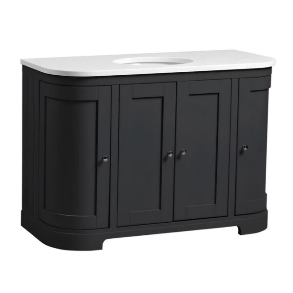 Tavistock Lansdown Matt Black Curved 1200 Underslung Unit & Basin