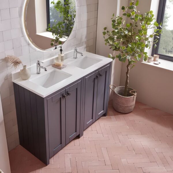 Tavistock Lansdown Traditional 1200 Matt Black Vanity Unit & Double Basin - Image 2