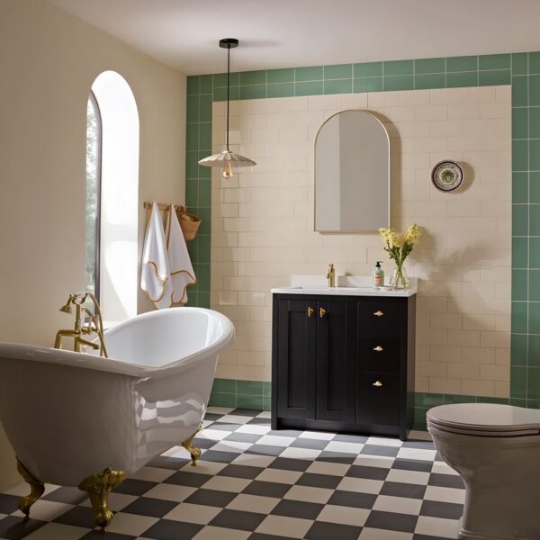 Tavistock Lansdown Traditional 800 Matt Black Vanity Unit & Arctic White Basin - Image 2
