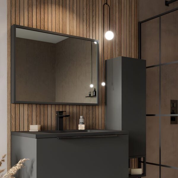 Sognare Ambience 600mm LED Wall Mounted Vanity Unit & Grey Basin - Matt - Image 2