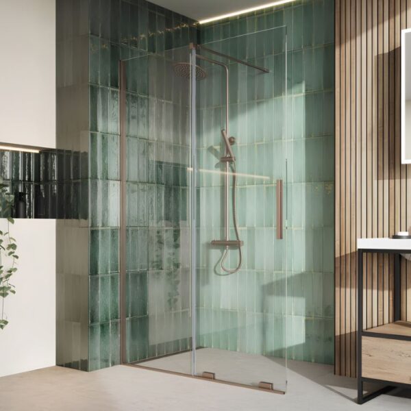 Sognare Momentum 8mm Sliding Shower Door For Wetrooms & Large Trays – Brushed Bronze