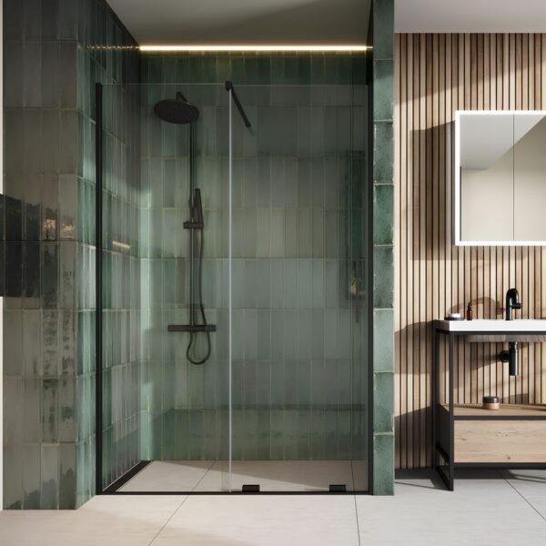 Sognare Momentum 8mm Sliding Shower Door For Wetrooms & Large Trays – Matt Black - Image 2
