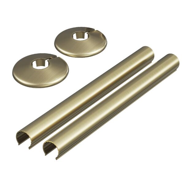 Elsi Enzo Brushed Brass Pipe Snap 16mm Radiator Pipe Covers & Collars
