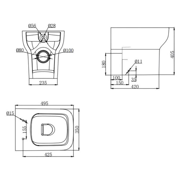 Kartell K-VIT Korsika Back To Wall Toilet with Soft Close Seat - Image 3