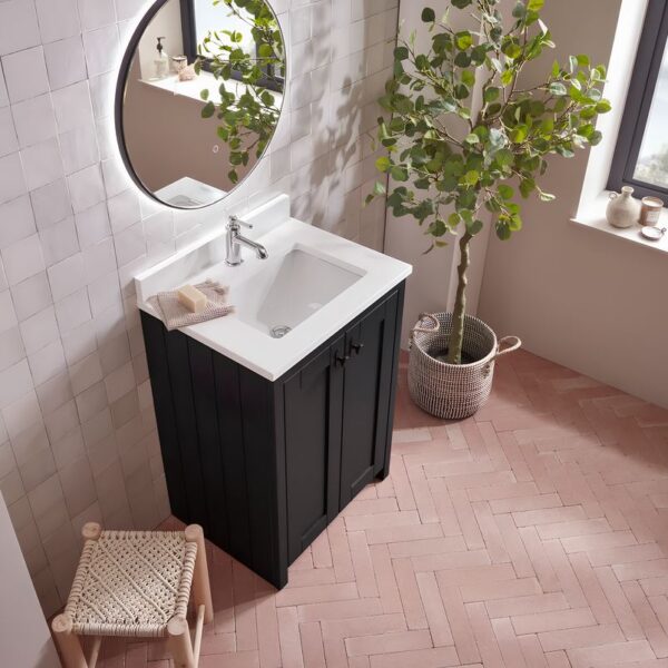Tavistock Lansdown Traditional 600 Matt Black Vanity Unit & Arctic White Basin - Image 2