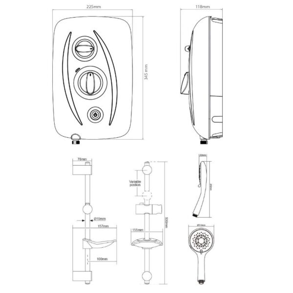 Triton T80Z Thermostatic Fast-Fit Electric Shower - 8.5kW,9.5kW or 10.5kW - Image 6