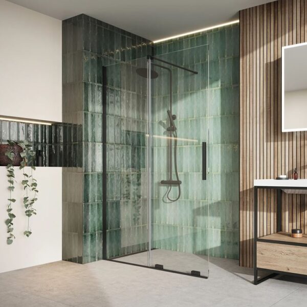 Sognare Momentum 8mm Sliding Shower Door For Wetrooms & Large Trays – Matt Black - Image 4