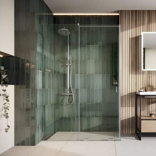 Sognare Momentum 8mm Sliding Shower Door For Wetrooms & Large Trays – Chrome - Image 2