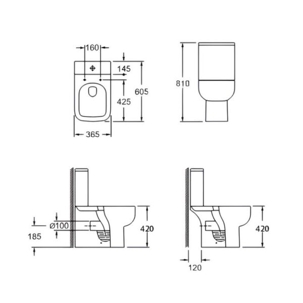 Sognare Choices 550 Open Back Pan with Cistern and Soft Closing Seat - Image 4