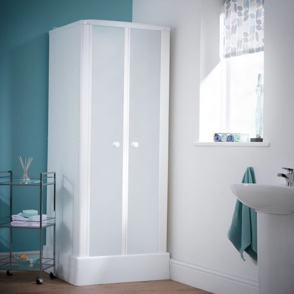 Self Contained White Shower Cubicle Pod 800mm