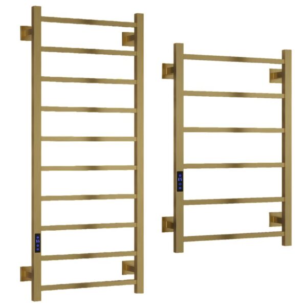 Reina Velino Brushed Brass Electric Towel Rail Radiator