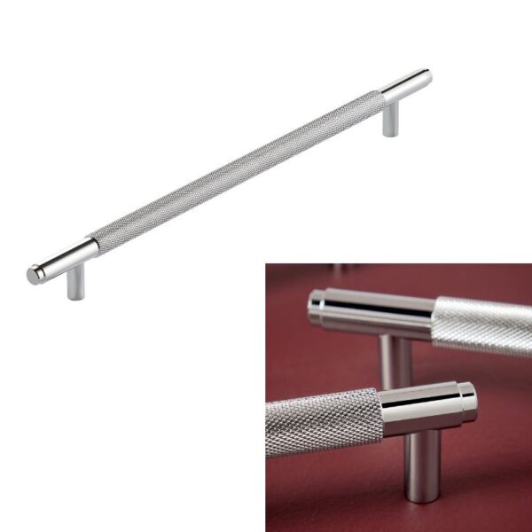 Sognare Furniture 400mm Handles Knurled Textured – Choice Of Colours - Chrome