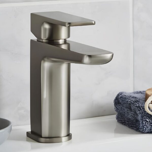 Kartell K-VIT Kolt Mini Mono Basin Mixer - Brushed Nickel - Image 2