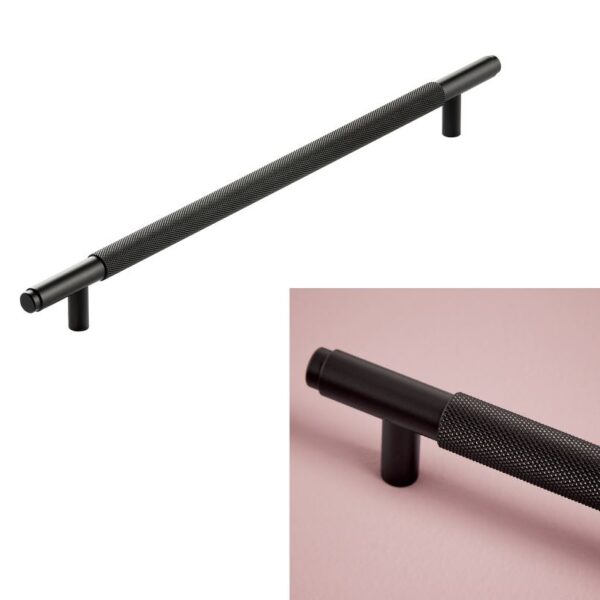 Sognare Furniture 400mm Handles Knurled Textured – Choice Of Colours - Black