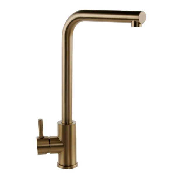 Top-Fix Brushed Brass L Single Lever Kitchen Mixer Tap