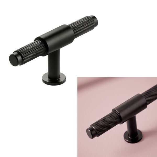Sognare Furniture 95mm Handles Knurled Textured - Choice Of Colours - Black