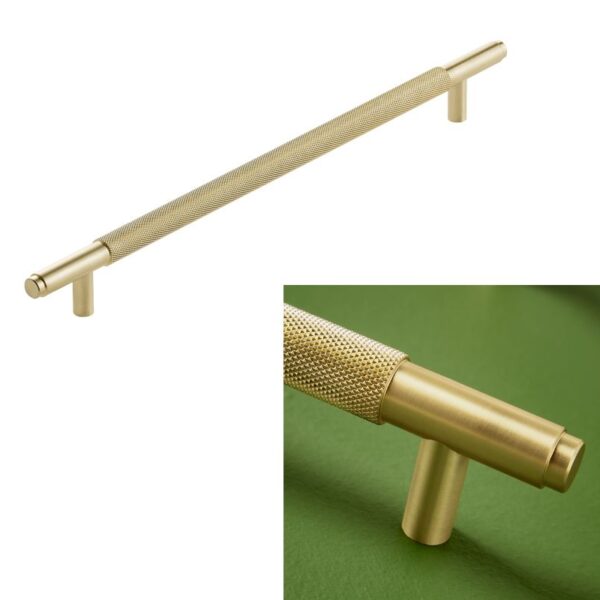 Sognare Furniture 400mm Handles Knurled Textured – Choice Of Colours - Brushed Brass