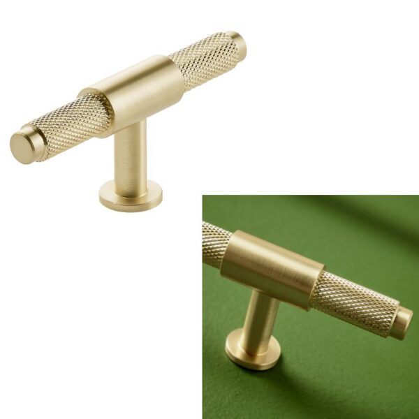 Sognare Furniture 95mm Handles Knurled Textured - Choice Of Colours - Brushed Brass