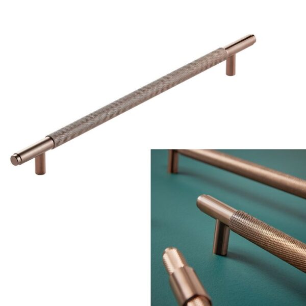 Sognare Furniture 400mm Handles Knurled Textured – Choice Of Colours - Brushed Bronze