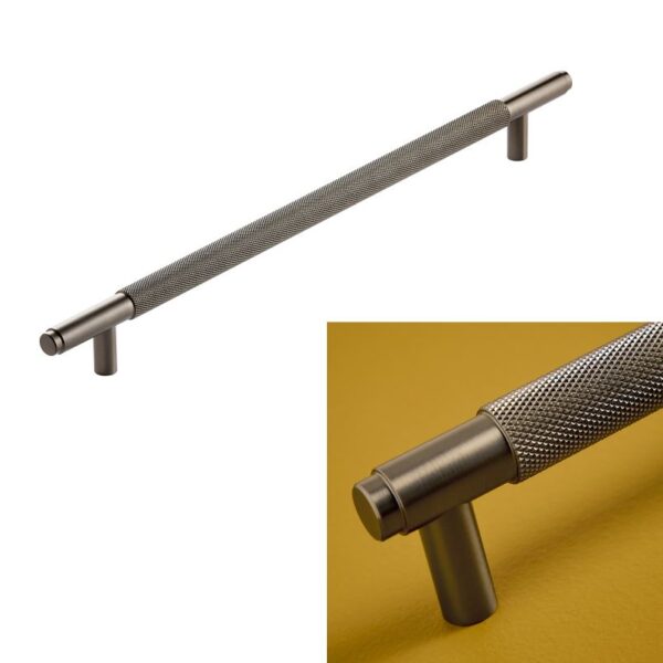 Sognare Furniture 400mm Handles Knurled Textured – Choice Of Colours - Gunmetal