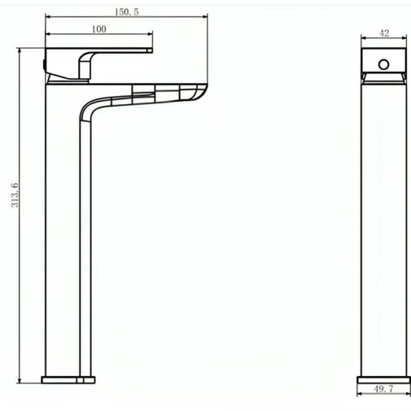 Kartell Kolt Chrome High Rise Mono Basin Mixer - Image 2